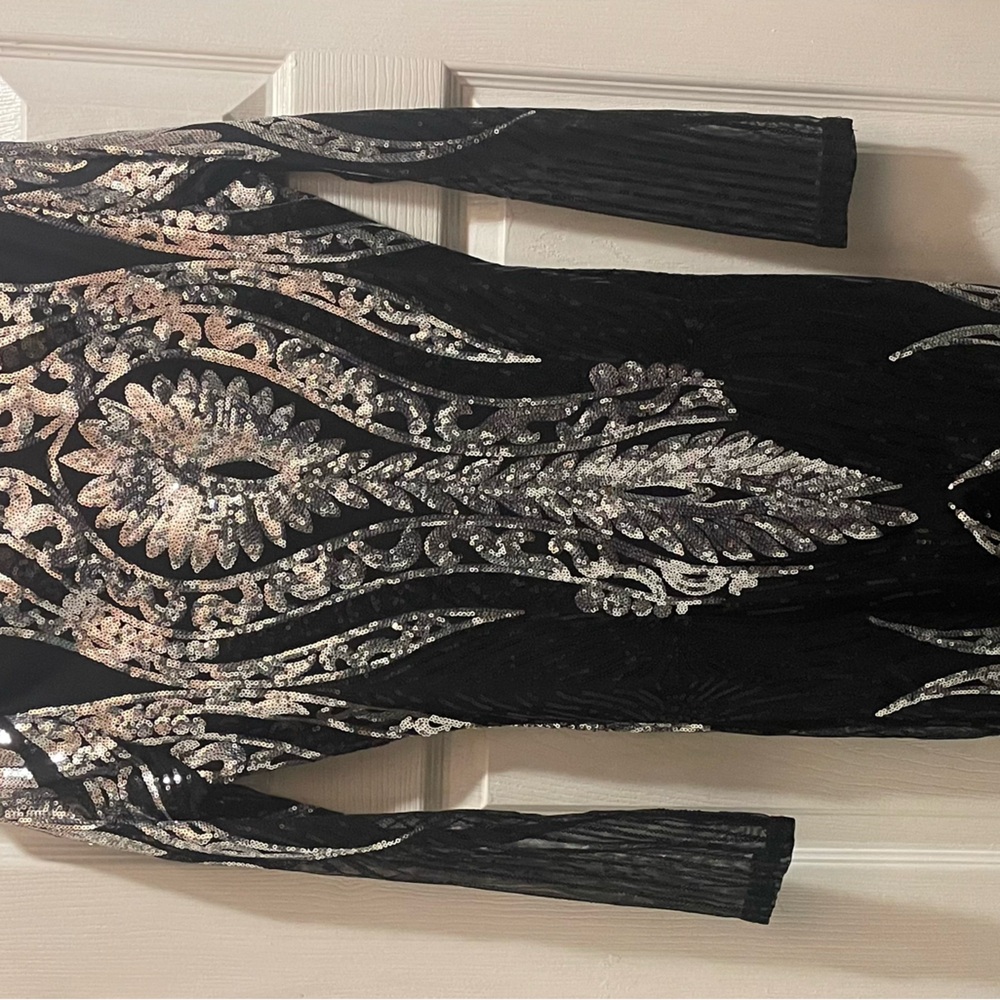 Elegant Black and Silver Women's Dress